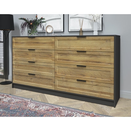 Kомод Тренд КТ-К197 (Антрацит ЛДСП/ Дуб вотан ЛМДФ) Ш1965 В1020 Г451